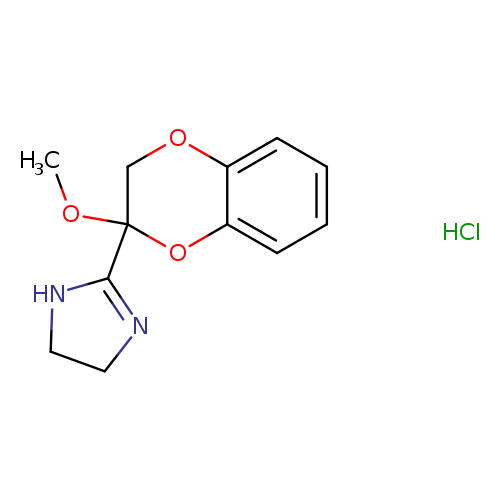 COC1(COc2c(O1)cccc2)C1=NCCN1.Cl