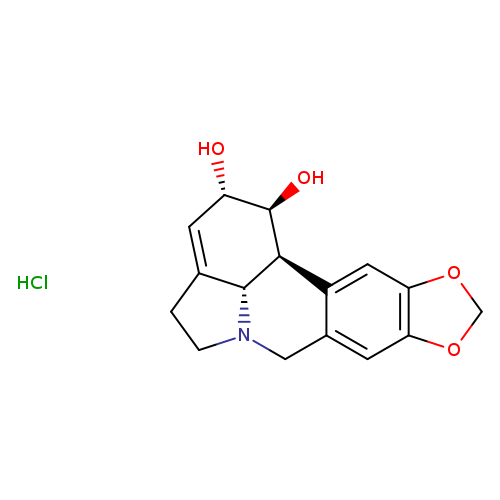 O[C@H]1C=C2CCN3[C@H]2[C@@H]([C@@H]1O)c1cc2OCOc2cc1C3.Cl