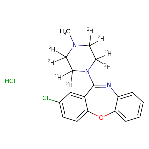 Clc1ccc2c(c1)C(=Nc1c(O2)cccc1)N1C([2H])([2H])C([2H])([2H])N(C(C1([2H])[2H])([2H])[2H])C.Cl