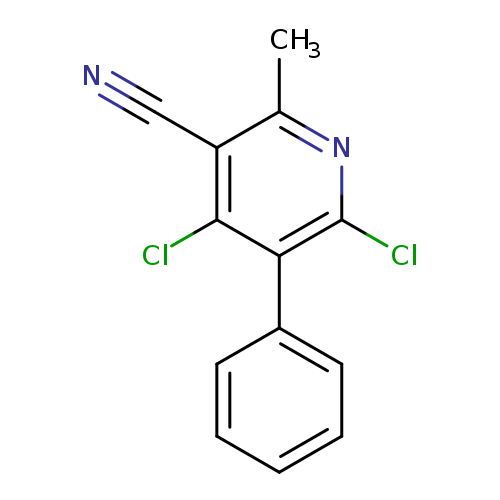 N#Cc1c(C)nc(c(c1Cl)c1ccccc1)Cl