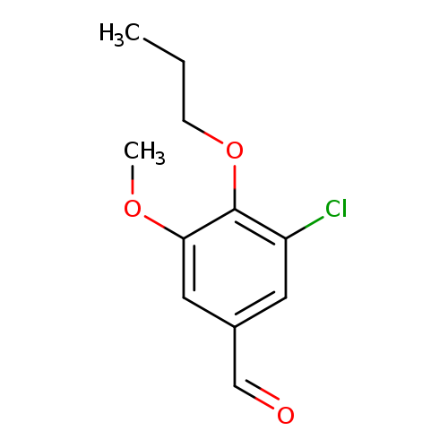 CCCOc1c(Cl)cc(cc1OC)C=O