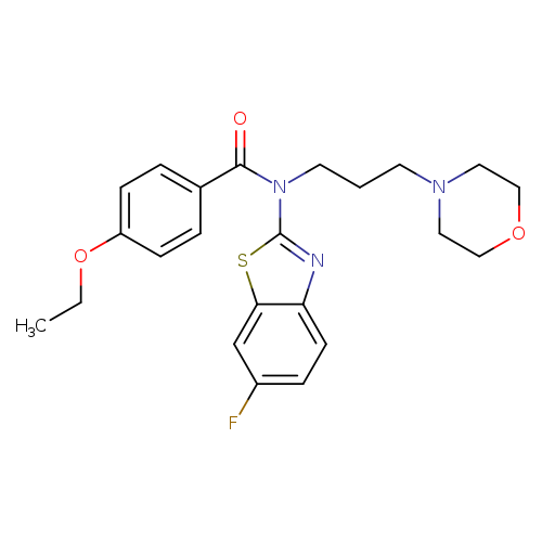 CCOc1ccc(cc1)C(=O)N(c1nc2c(s1)cc(cc2)F)CCCN1CCOCC1
