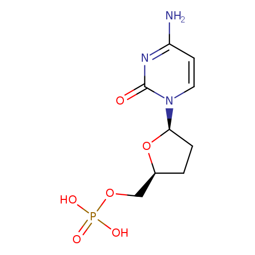 Nc1ccn(c(=O)n1)[C@H]1CC[C@H](O1)COP(=O)(O)O