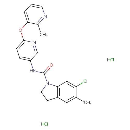 O=C(N1CCc2c1cc(Cl)c(c2)C)Nc1ccc(nc1)Oc1cccnc1C.Cl.Cl