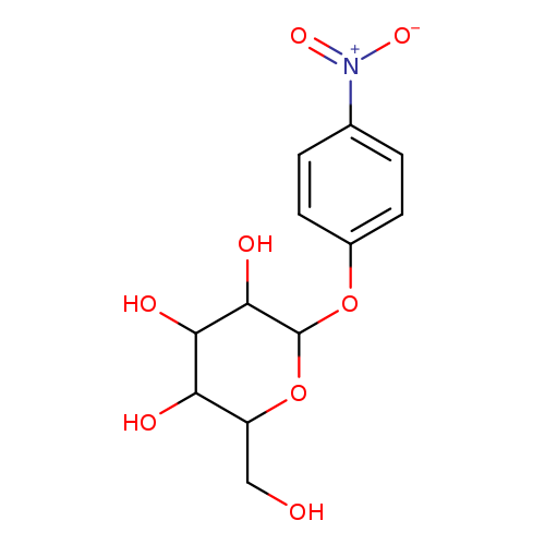 OCC1OC(Oc2ccc(cc2)[N+](=O)[O-])C(C(C1O)O)O	C12H15NO8