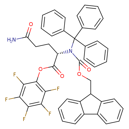 NC(=O)CC[C@H](N(C(c1ccccc1)(c1ccccc1)c1ccccc1)C(=O)OCC1c2ccccc2c2c1cccc2)C(=O)Oc1c(F)c(F)c(c(c1F)F)F