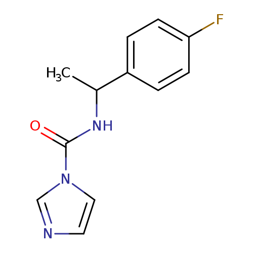 Fc1ccc(cc1)C(NC(=O)n1cncc1)C