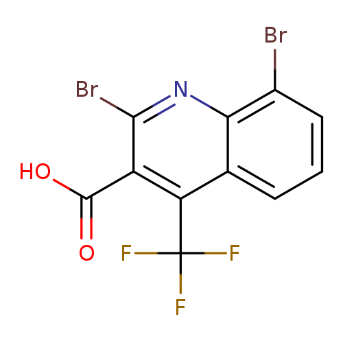 OC(=O)c1c(Br)nc2c(c1C(F)(F)F)cccc2Br