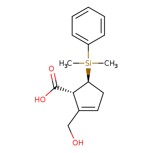 OCC1=CC[C@@H]([C@H]1C(=O)O)[Si](c1ccccc1)(C)C
