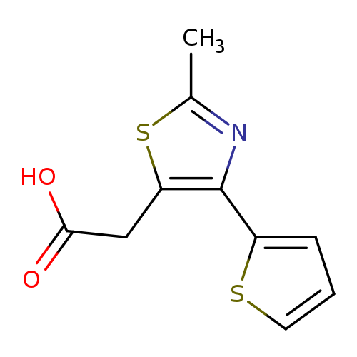 OC(=O)Cc1sc(nc1c1cccs1)C