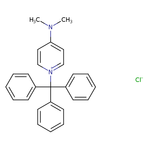 CN(c1cc[n+](cc1)C(c1ccccc1)(c1ccccc1)c1ccccc1)C.[Cl-]