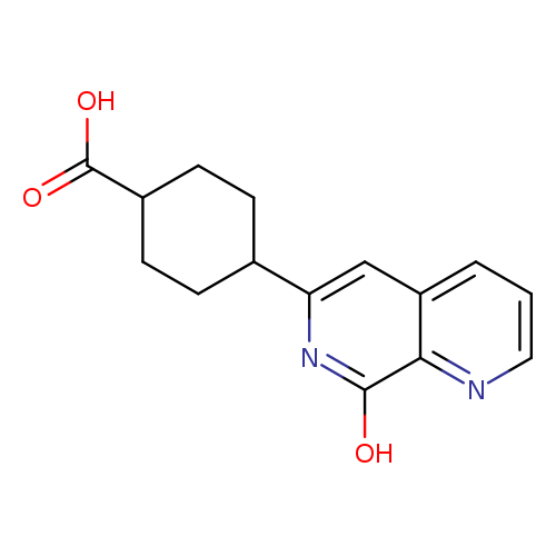 OC(=O)C1CCC(CC1)c1nc(O)c2c(c1)cccn2