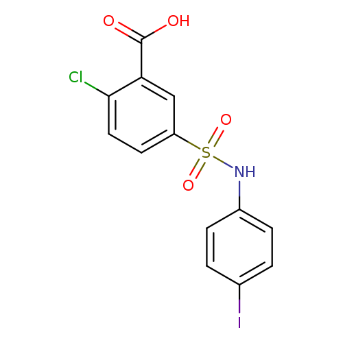 Ic1ccc(cc1)NS(=O)(=O)c1ccc(c(c1)C(=O)O)Cl