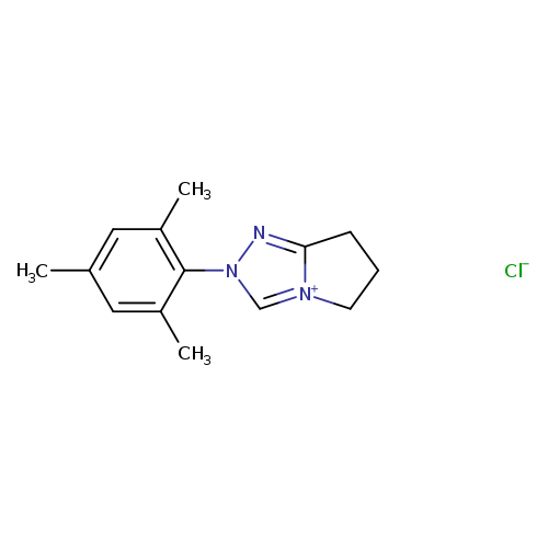 Cc1cc(C)c(c(c1)C)n1c[n+]2c(n1)CCC2.[Cl-]