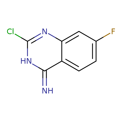 Fc1ccc2c(c1)nc([nH]c2=N)Cl