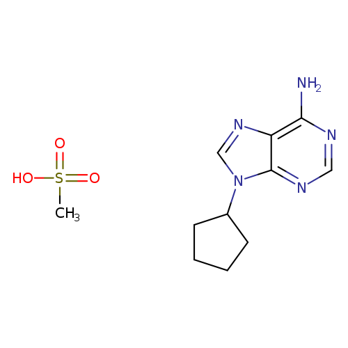 CS(=O)(=O)O.Nc1ncnc2c1ncn2C1CCCC1