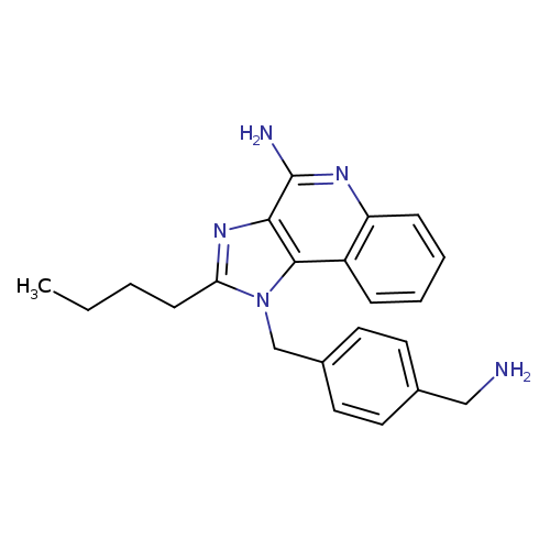 CCCCc1nc2c(n1Cc1ccc(cc1)CN)c1ccccc1nc2N