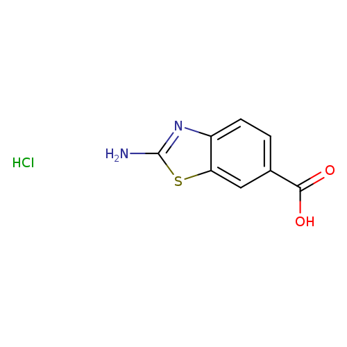 Nc1nc2c(s1)cc(cc2)C(=O)O.Cl