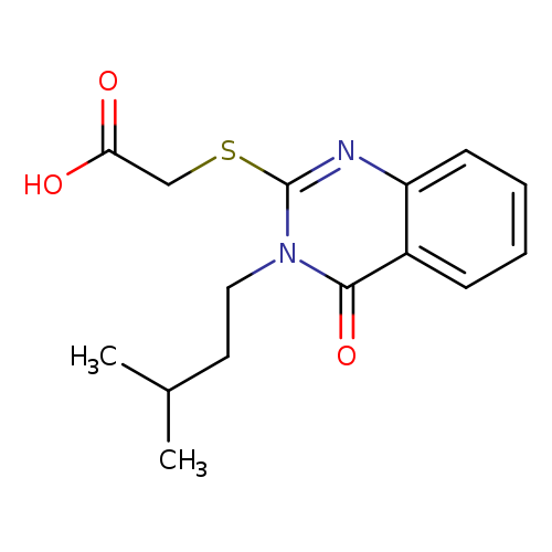 CC(CCn1c(SCC(=O)O)nc2c(c1=O)cccc2)C