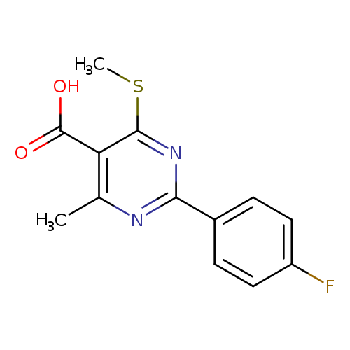 CSc1nc(nc(c1C(=O)O)C)c1ccc(cc1)F