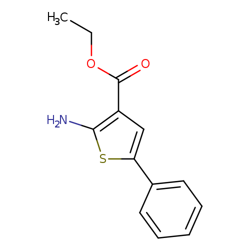 CCOC(=O)c1cc(sc1N)c1ccccc1