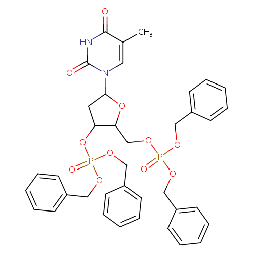 Cc1cn(C2OC(C(C2)OP(=O)(OCc2ccccc2)OCc2ccccc2)COP(=O)(OCc2ccccc2)OCc2ccccc2)c(=O)[nH]c1=O