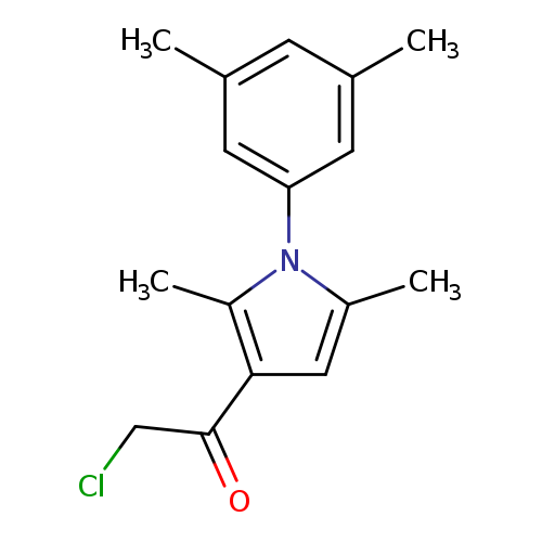 ClCC(=O)c1cc(n(c1C)c1cc(C)cc(c1)C)C