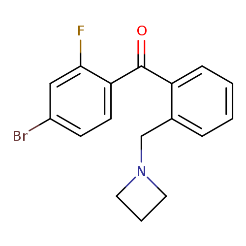 Brc1ccc(c(c1)F)C(=O)c1ccccc1CN1CCC1