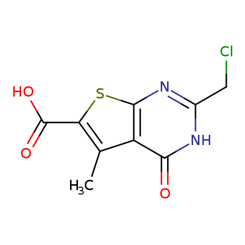 ClCc1nc2sc(c(c2c(=O)[nH]1)C)C(=O)O