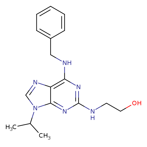 OCCNc1nc(NCc2ccccc2)c2c(n1)n(cn2)C(C)C