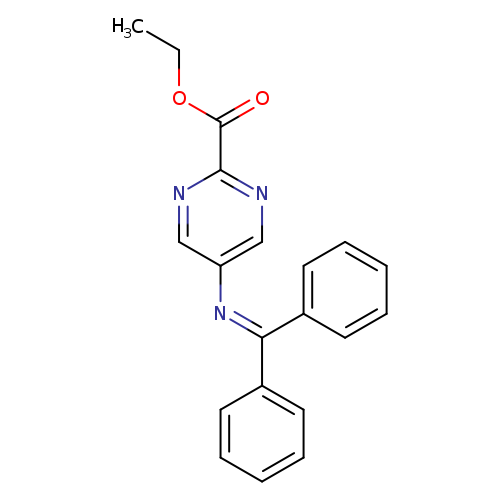 CCOC(=O)c1ncc(cn1)N=C(c1ccccc1)c1ccccc1