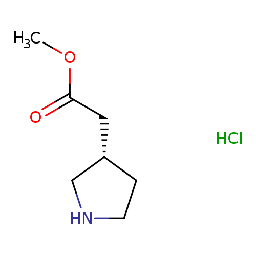 COC(=O)C[C@H]1CNCC1.Cl