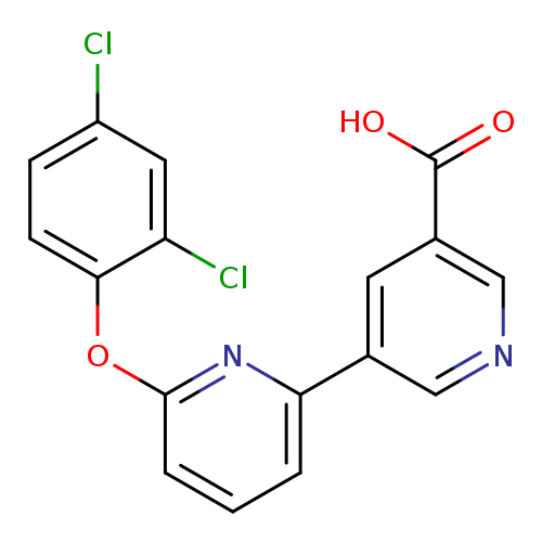Clc1ccc(c(c1)Cl)Oc1cccc(n1)c1cncc(c1)C(=O)O