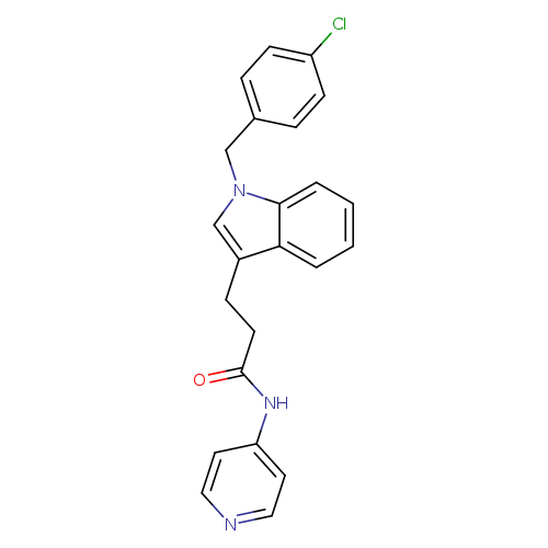 O=C(Nc1ccncc1)CCc1cn(c2c1cccc2)Cc1ccc(cc1)Cl