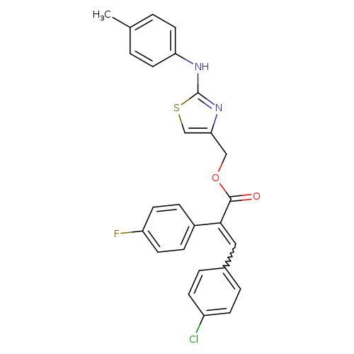 Fc1ccc(cc1)C(=Cc1ccc(cc1)Cl)C(=O)OCc1csc(n1)Nc1ccc(cc1)C