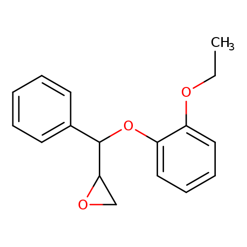 CCOc1ccccc1OC(c1ccccc1)C1OC1