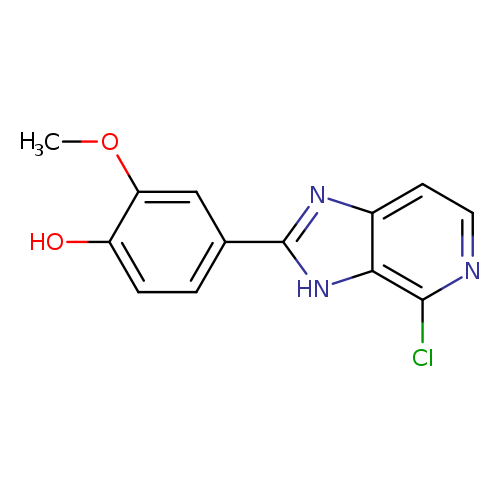 COc1cc(ccc1O)c1nc2c([nH]1)c(Cl)ncc2