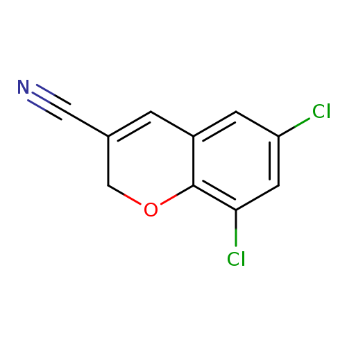 N#CC1=Cc2c(OC1)c(Cl)cc(c2)Cl