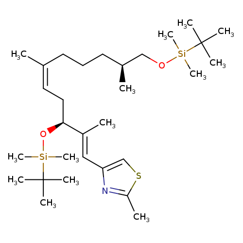 C[C@H](CO[Si](C(C)(C)C)(C)C)CCC/C(=CC[C@@H](/C(=C/c1csc(n1)C)/C)O[Si](C(C)(C)C)(C)C)/C