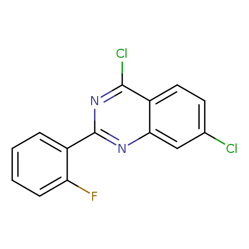 Clc1ccc2c(c1)nc(nc2Cl)c1ccccc1F