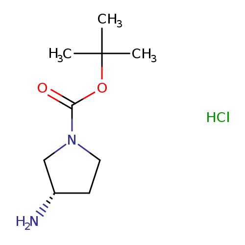 N[C@H]1CCN(C1)C(=O)OC(C)(C)C.Cl