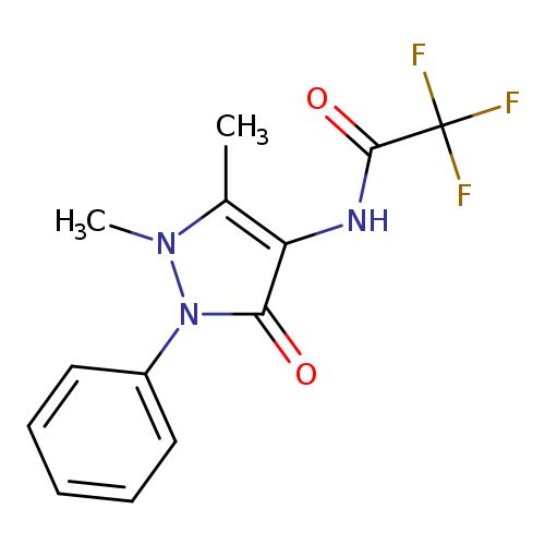 O=C(C(F)(F)F)Nc1c(C)n(n(c1=O)c1ccccc1)C