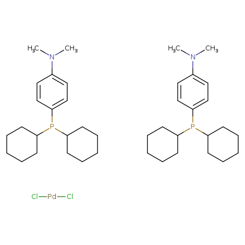 CN(c1ccc(cc1)P(C1CCCCC1)C1CCCCC1)C.CN(c1ccc(cc1)P(C1CCCCC1)C1CCCCC1)C.Cl[Pd]Cl