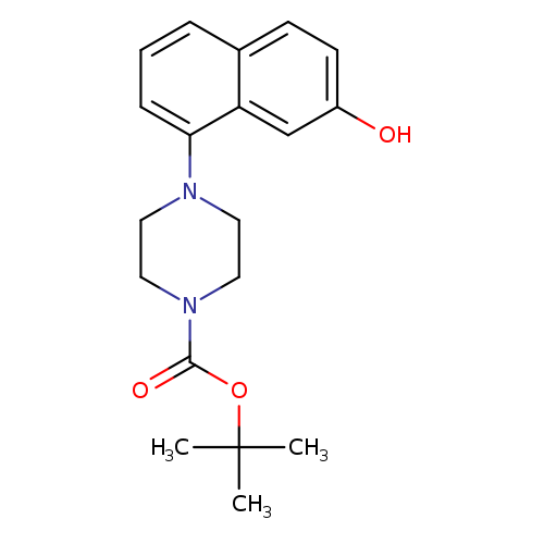 Oc1ccc2c(c1)c(ccc2)N1CCN(CC1)C(=O)OC(C)(C)C