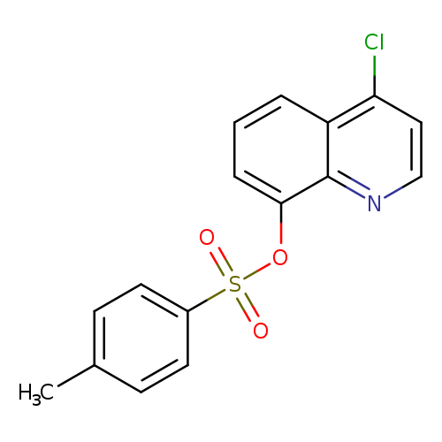 Cc1ccc(cc1)S(=O)(=O)Oc1cccc2c1nccc2Cl