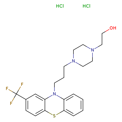 OCCN1CCN(CC1)CCCN1c2ccccc2Sc2c1cc(cc2)C(F)(F)F.Cl.Cl