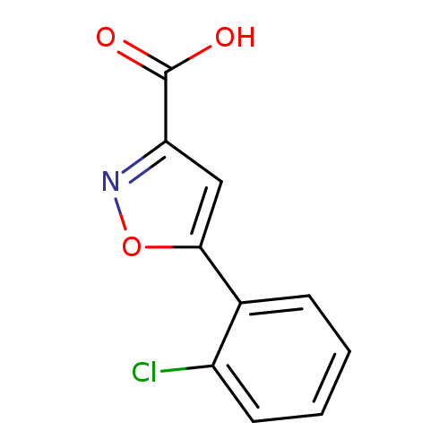 Clc1ccccc1c1onc(c1)C(=O)O