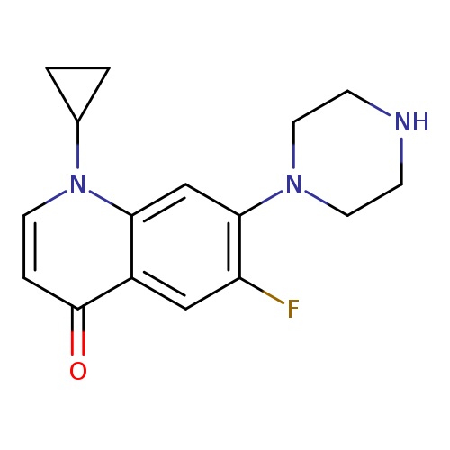 Fc1cc2c(=O)ccn(c2cc1N1CCNCC1)C1CC1