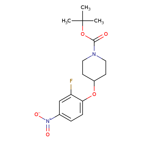 O=C(N1CCC(CC1)Oc1ccc(cc1F)[N+](=O)[O-])OC(C)(C)C
