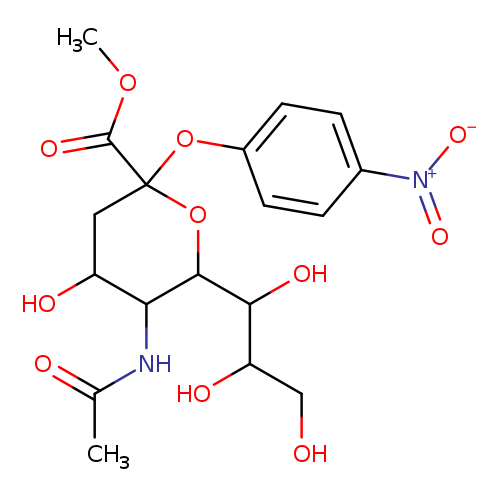 OCC(C(C1OC(CC(C1NC(=O)C)O)(Oc1ccc(cc1)[N+](=O)[O-])C(=O)OC)O)O